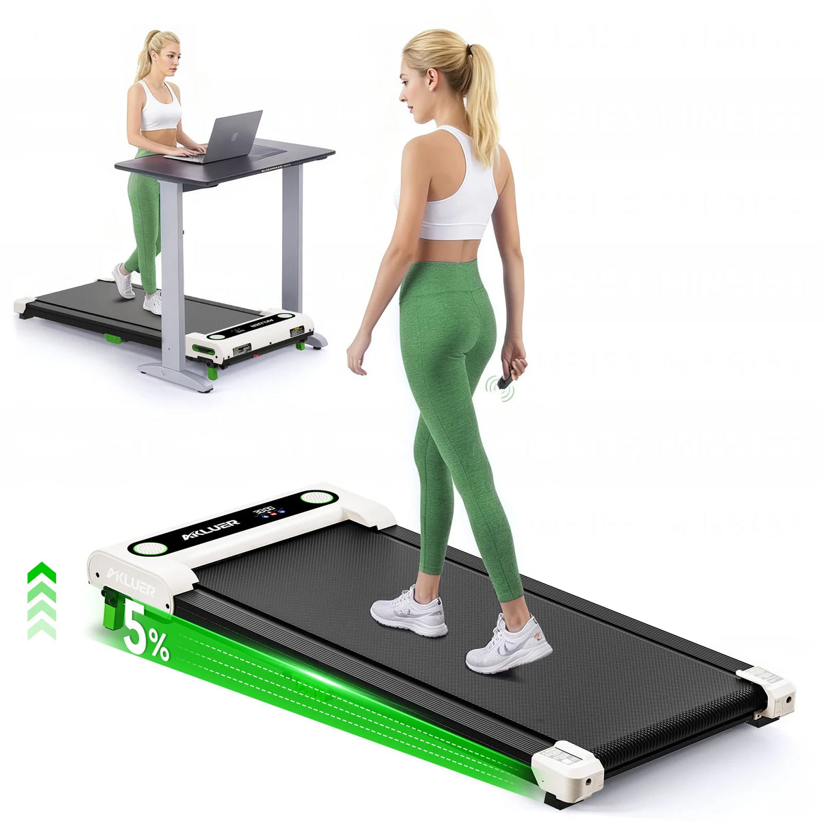 Tapis de marche et de course électrique plat (en stock aux États-Unis), grand écran LED, moteur silencieux et mince, inclinaison manuelle, pour la maison, le bureau et le sport en intérieur.