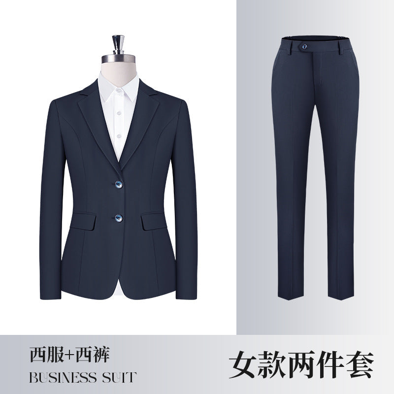 Costume business assorti pour hommes et femmes – Coupe ajustée tendance automne-hiver – Ensemble veste, pantalon, gilet et robe pour femmes »