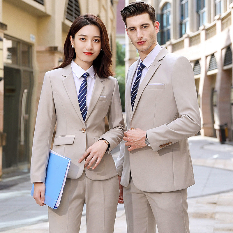 Tenue professionnelle pour hommes et femmes, costumes d'affaires ajustés et tendance pour l'automne et l'hiver, costumes formels quatre pièces avec gilet pour femmes.
