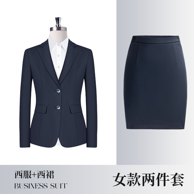 Costume business assorti pour hommes et femmes – Coupe ajustée tendance automne-hiver – Ensemble veste, pantalon, gilet et robe pour femmes »