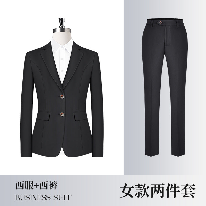 Costume business assorti pour hommes et femmes – Coupe ajustée tendance automne-hiver – Ensemble veste, pantalon, gilet et robe pour femmes »