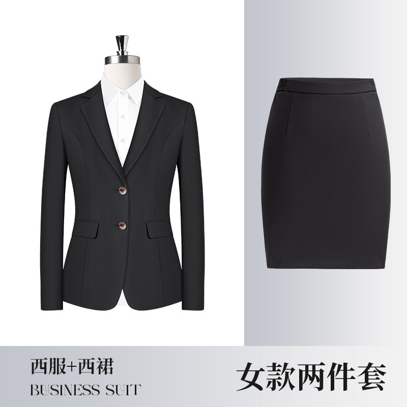 Costume business assorti pour hommes et femmes – Coupe ajustée tendance automne-hiver – Ensemble veste, pantalon, gilet et robe pour femmes »