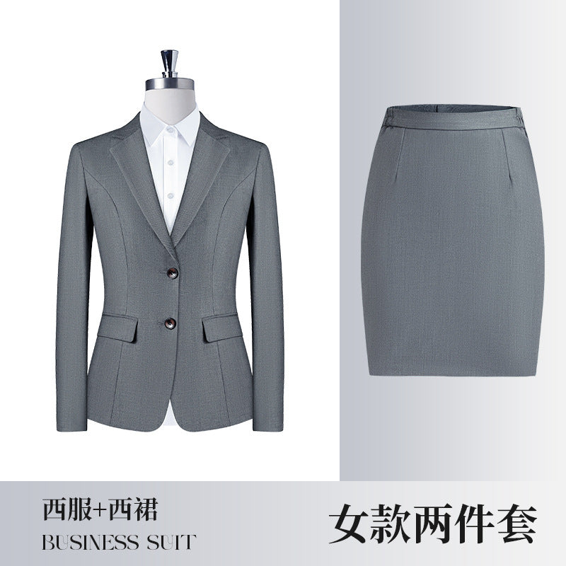 Costume business assorti pour hommes et femmes – Coupe ajustée tendance automne-hiver – Ensemble veste, pantalon, gilet et robe pour femmes »