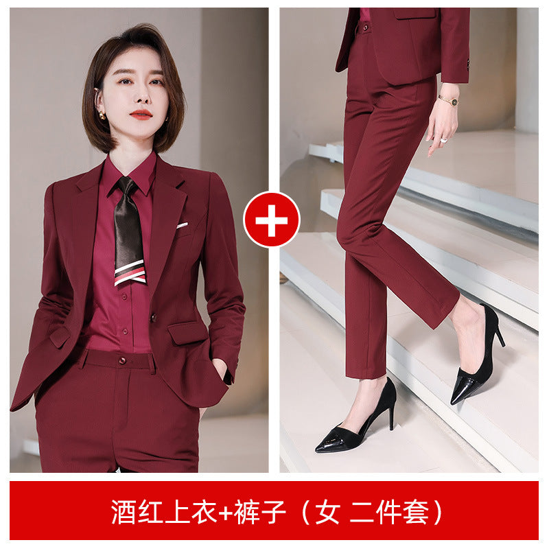 Tenue professionnelle pour hommes et femmes, costumes d'affaires ajustés et tendance pour l'automne et l'hiver, costumes formels quatre pièces avec gilet pour femmes.