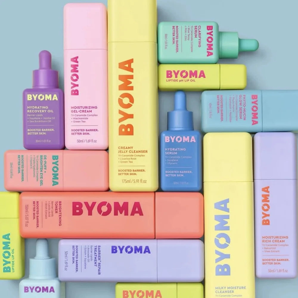 Mots et expressions clésOriginal : Original / D'origineBoost : Booster / StimulantBarrier : Barrière (cutanée)Gentle : Doux / DouceBetter : MeilleurEssence : Essence (soin liquide pour la peau)Skincare : Soin de la peauBYOMA : BYOMA (nom d'une marque de c