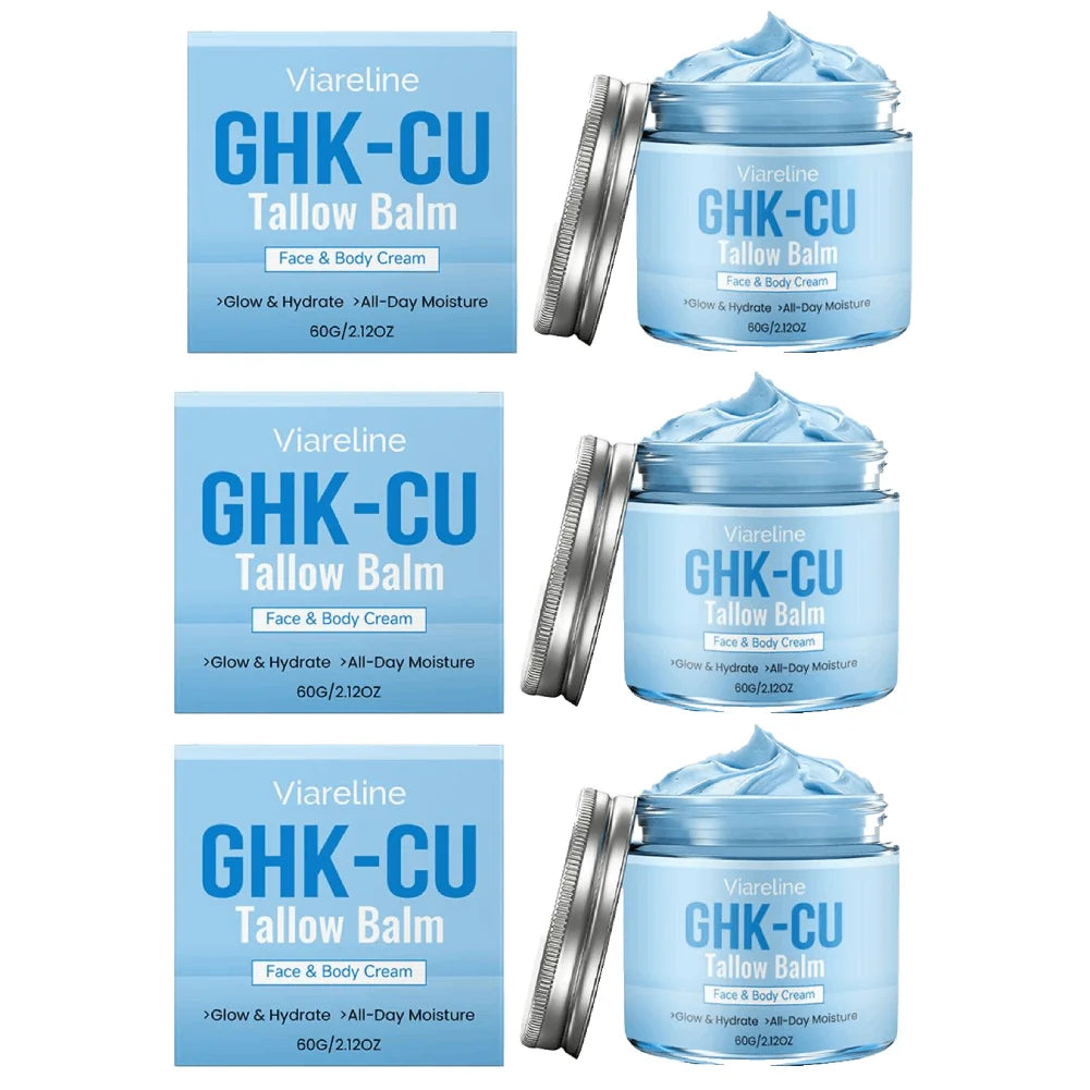 Baume au suif et peptide de cuivre GHK-CU, crème bleue pour peau sèche, hydratation en profondeur, nourrissant, non gras, unifie le teint, réduit les rides, soin de la peau.