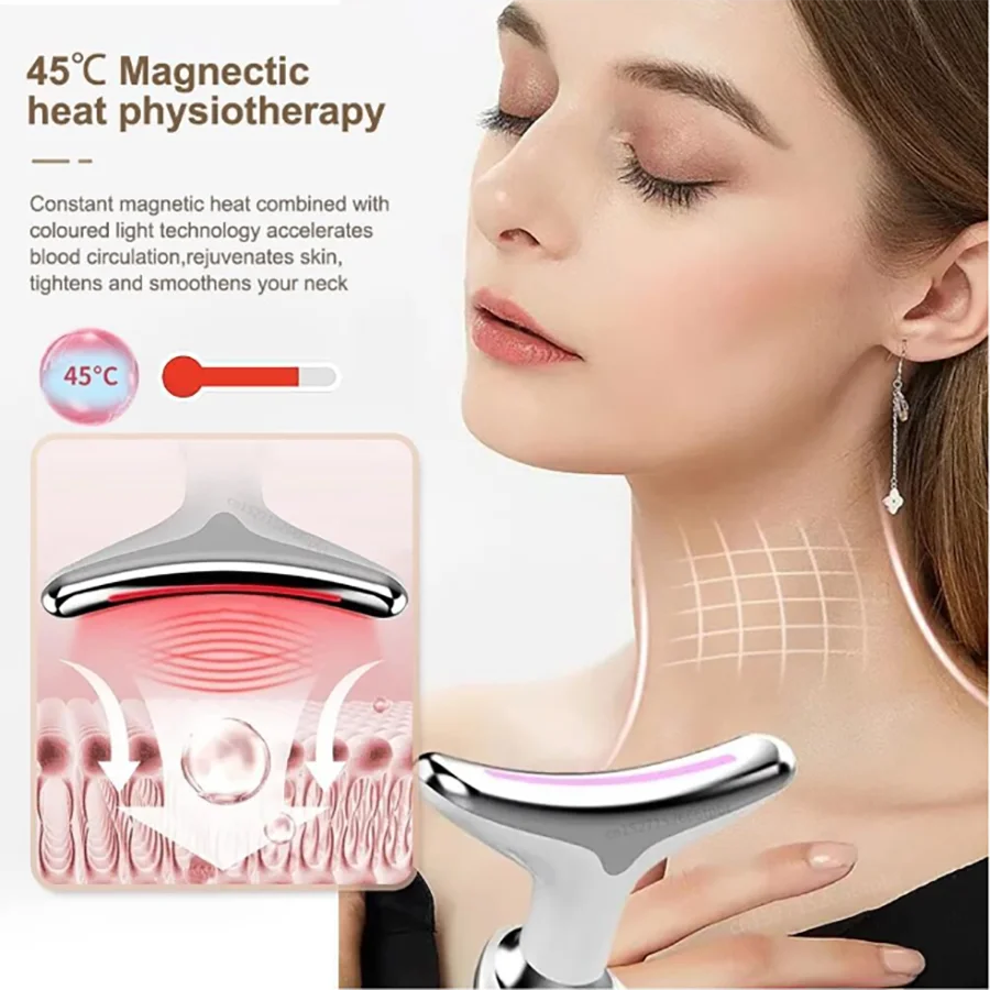 Appareil de beauté pour le visage et le rajeunissement de la peau et le lifting du cou pour raffermir, réduire les rides - Équipement de soins de la peau anti-âge