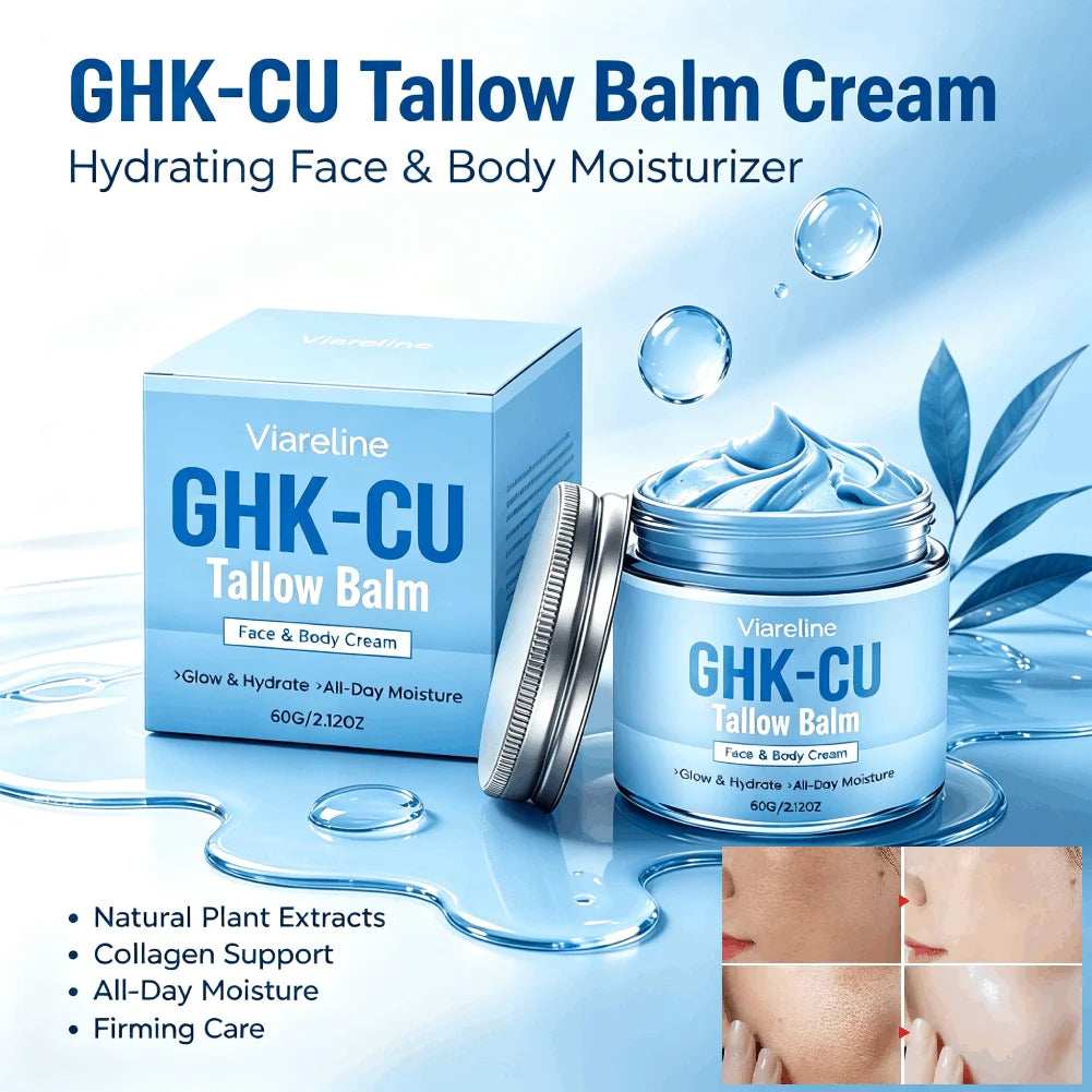 Baume au suif et peptide de cuivre GHK-CU, crème bleue pour peau sèche, hydratation en profondeur, nourrissant, non gras, unifie le teint, réduit les rides, soin de la peau.