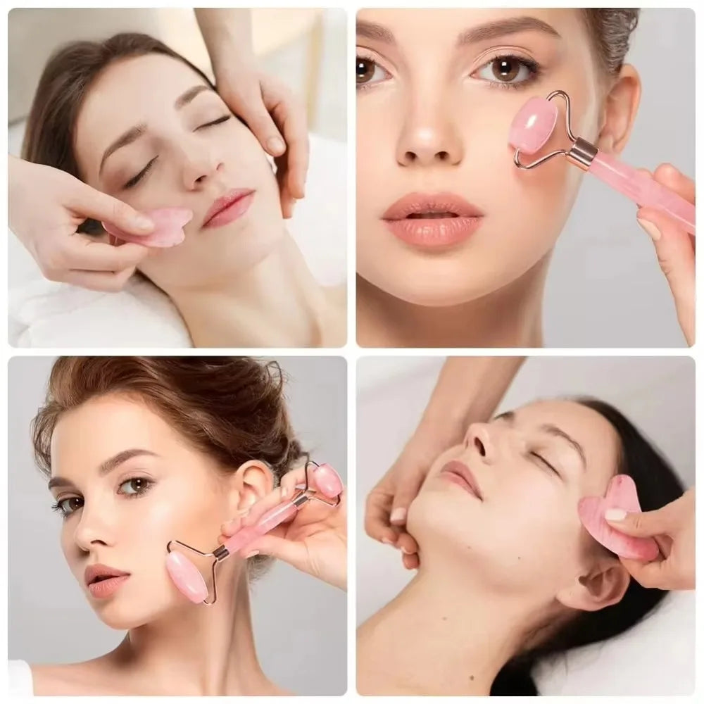 Rouleau pour le visage, le cou et les yeux, instrument de massage facial en résine, outil de soins de santé, planche de grattage (Gua Sha), muscles, beauté, santé, outils de soins de la peau.