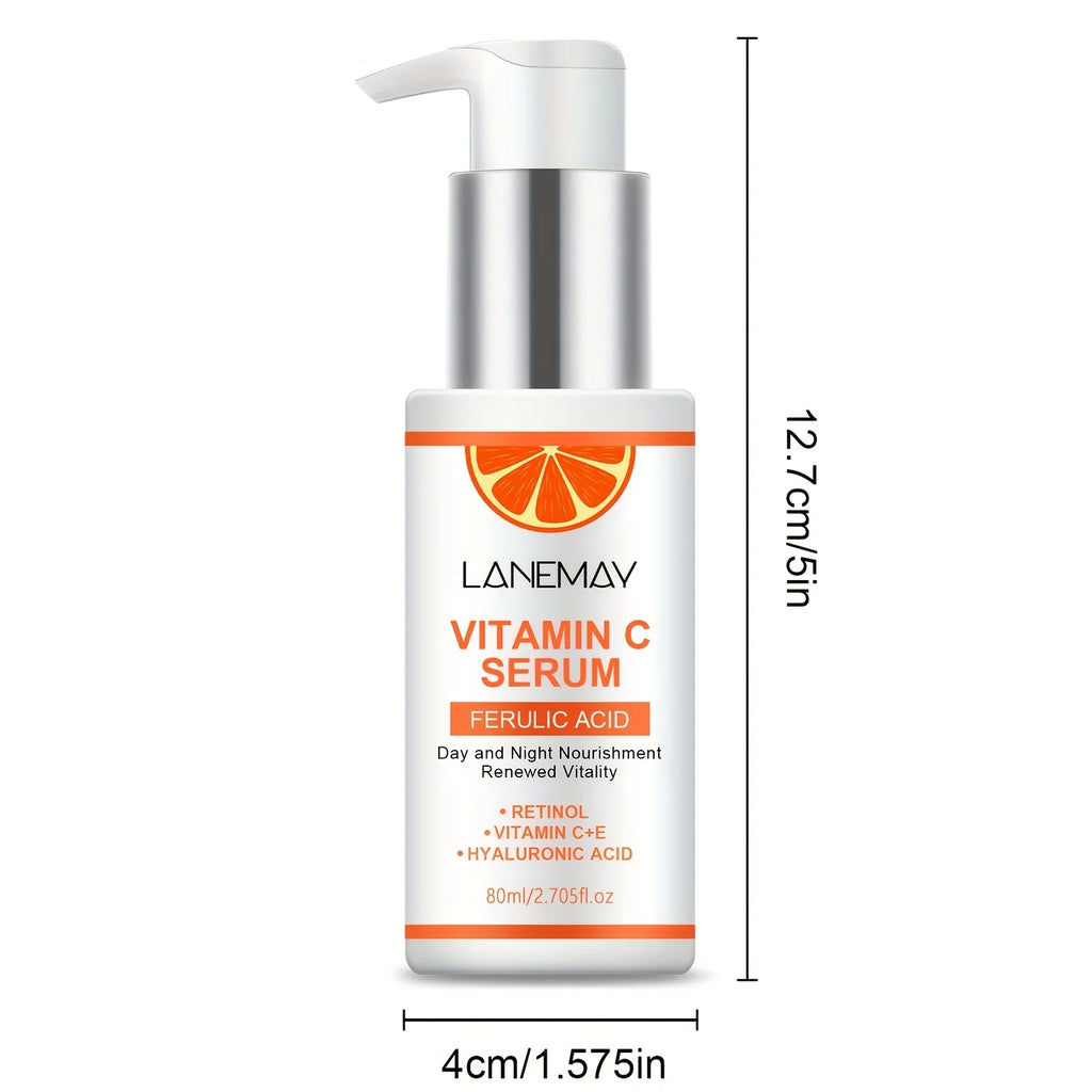 Sérum à la vitamine C avec acide férulique et acide hyaluronique – Hydrate et repulpe la peau, restaure l'éclat, améliore la peau terne.