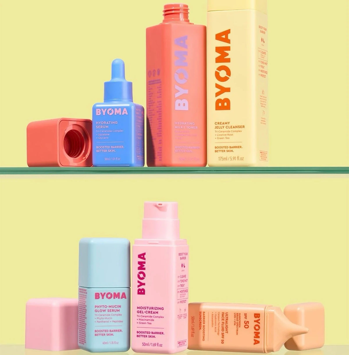 Mots et expressions clésOriginal : Original / D'origineBoost : Booster / StimulantBarrier : Barrière (cutanée)Gentle : Doux / DouceBetter : MeilleurEssence : Essence (soin liquide pour la peau)Skincare : Soin de la peauBYOMA : BYOMA (nom d'une marque de c