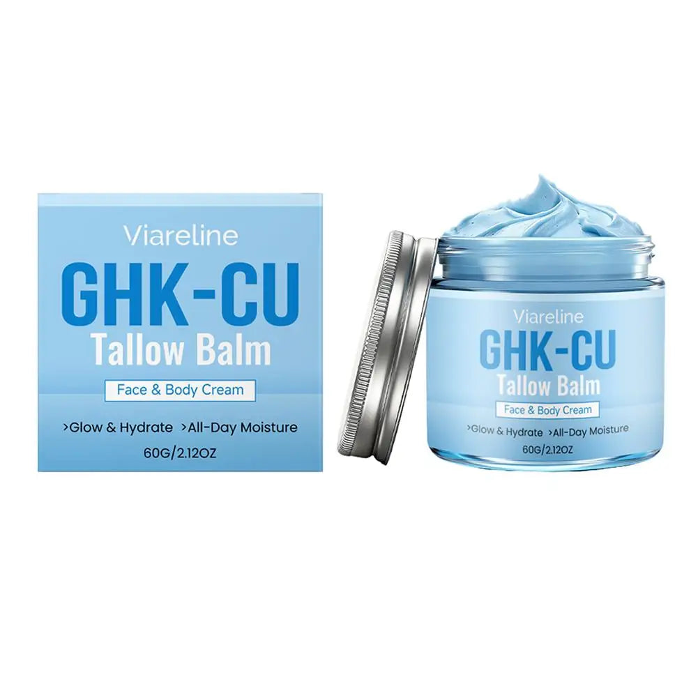 Baume au suif et peptide de cuivre GHK-CU, crème bleue pour peau sèche, hydratation en profondeur, nourrissant, non gras, unifie le teint, réduit les rides, soin de la peau.